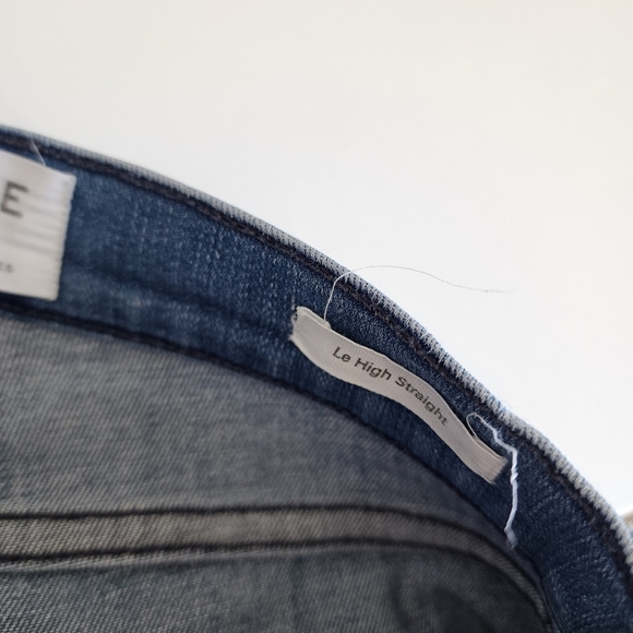 FRAME Le High Straight Jeans in Oshea raw hem size 24 - Picture 7 of 12